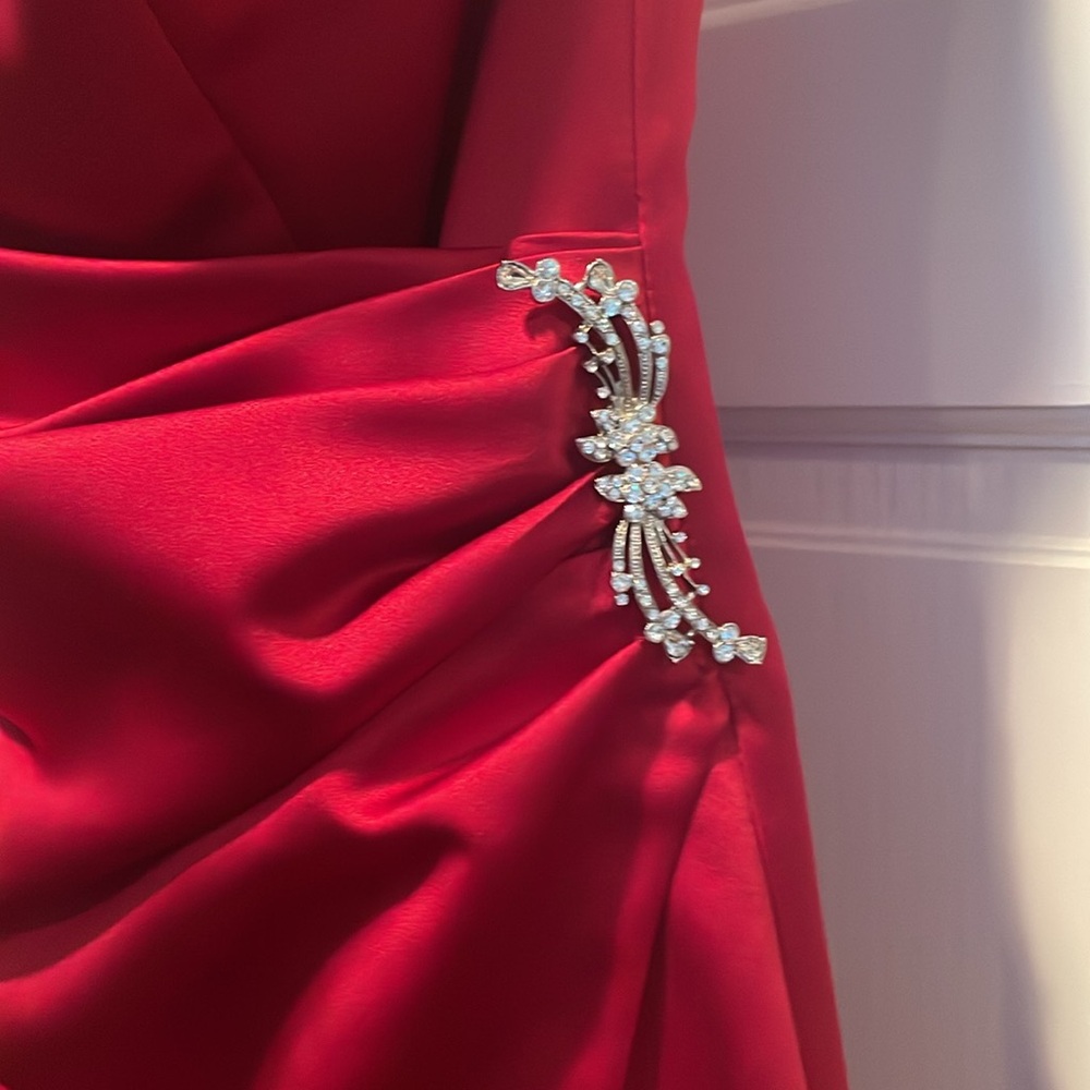 David’s Bridal Ruby Red Evening Gown, Size 4. - image 3